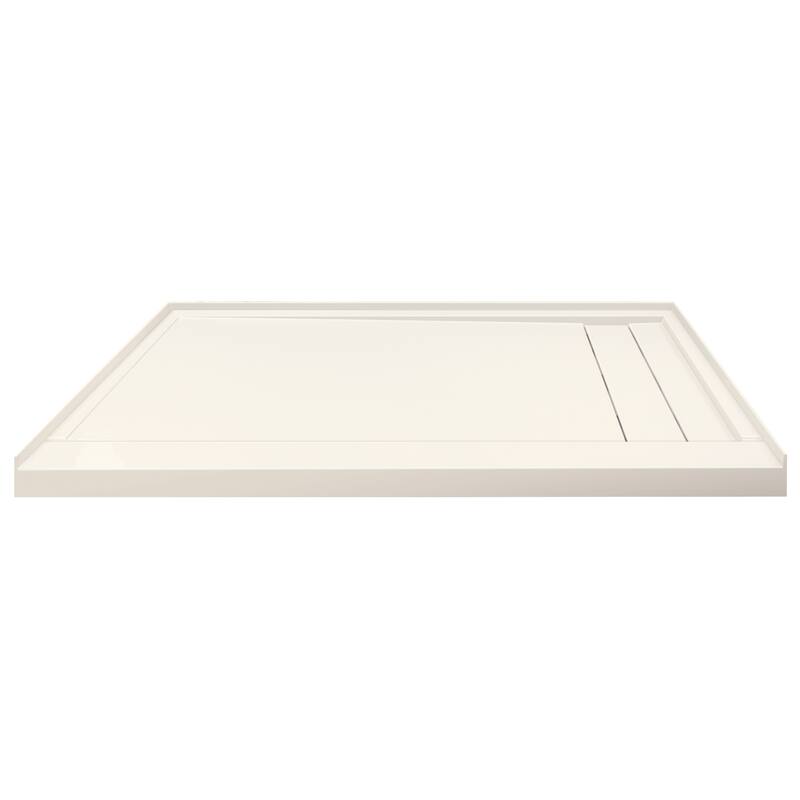 Transolid Linear 60" x 32" Alcove Shower Base with Right Hand Drain - 60" x 32" - 60" x 32" - Cameo