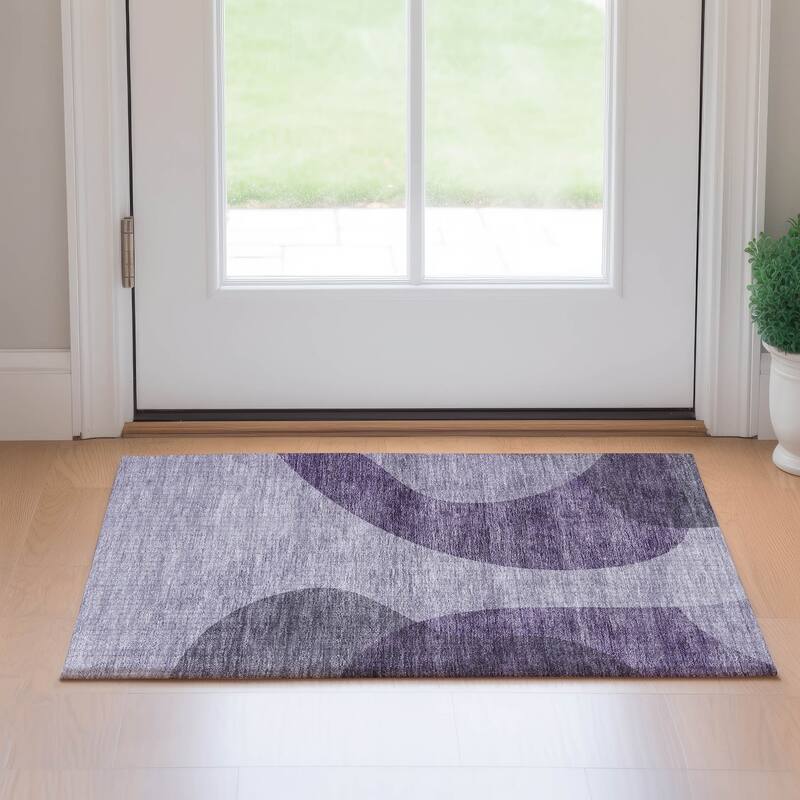 Premium Washable Super Soft Contemporary Vibes Mayfield Rug - Purple - 1' 8" x 2' 6" - Rectangle