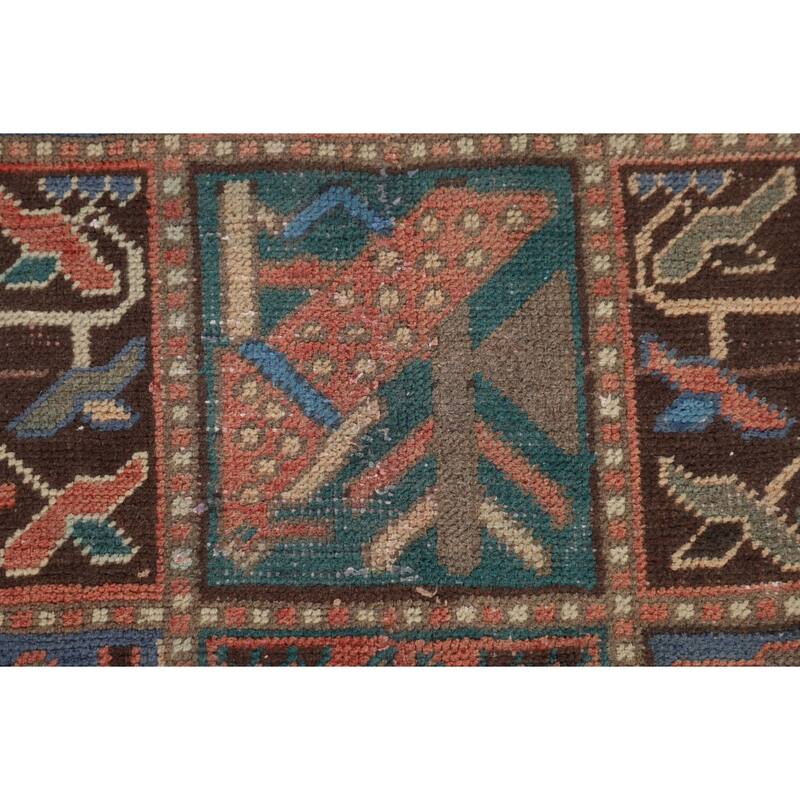Garden Design Blue Bakhtiari Persian Vintage Rug Handmade Wool Carpet - 4'8"x 9'5"