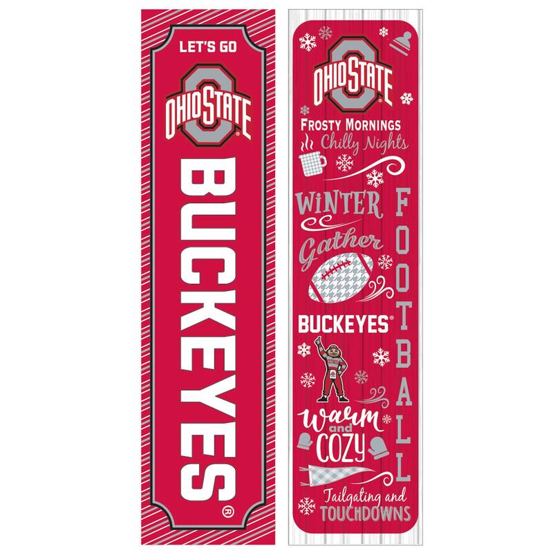 47" Double Sided Seasonal Porch Leaner, Ohio State University - 47" x 11.25" - Winter