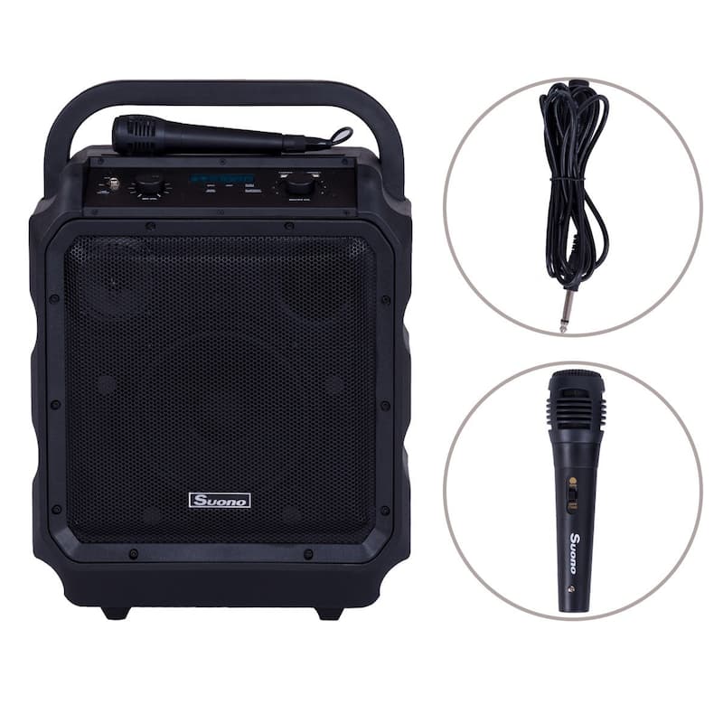 Suono Portable 8" PA System Rechargeable Battery 300W RMS Power Active - Black