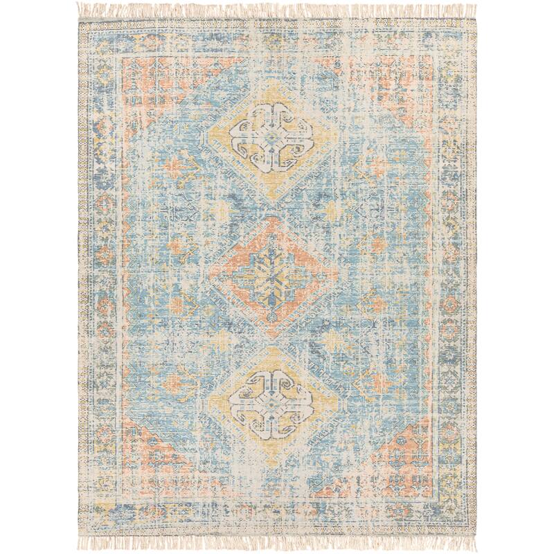 Livabliss Hermione Handmade Triple Medallion Cotton Area Rug