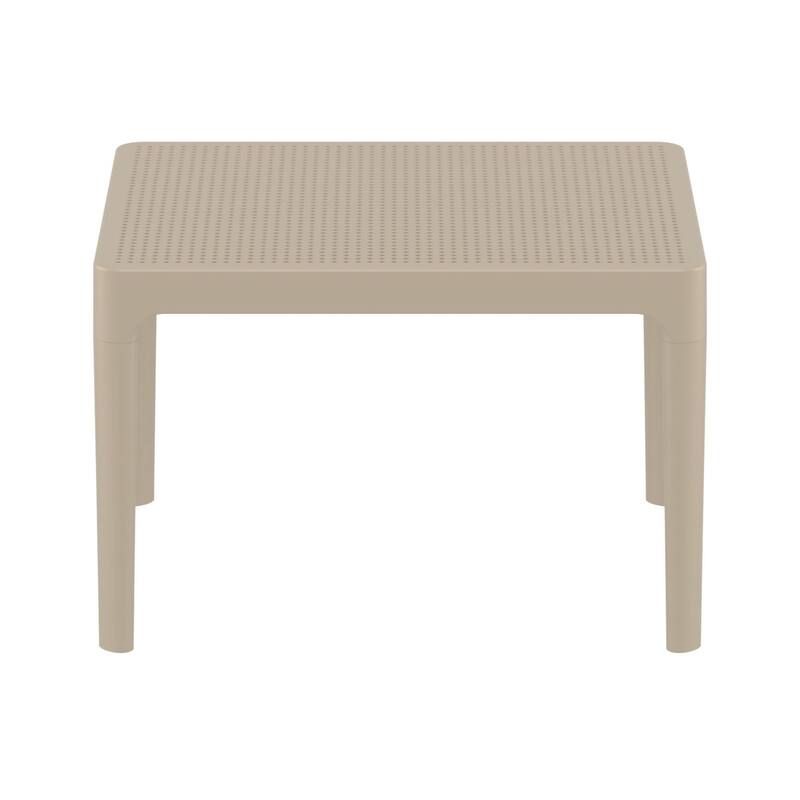 23.5" Taupe Brown Rectangular Outdoor Patio Side Table