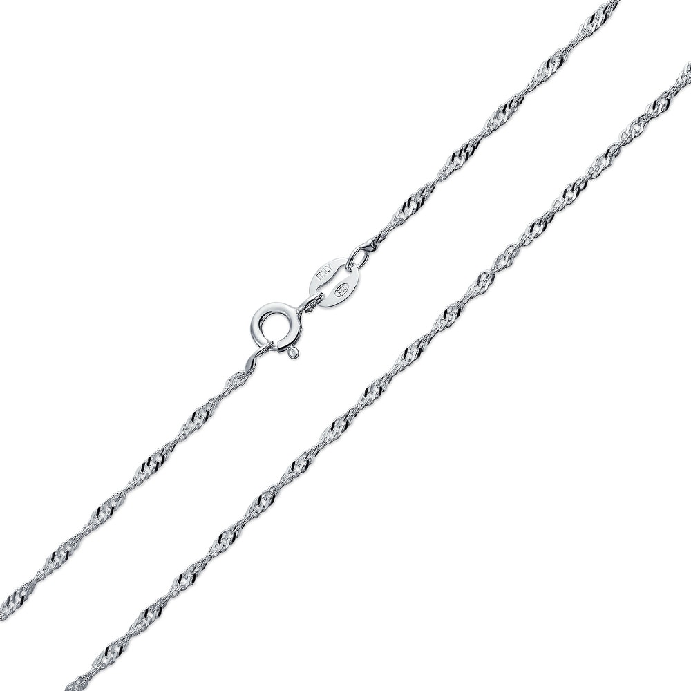Made in Italy Sterling Silver 2 mm Singapore Chain Necklace Nickel Free