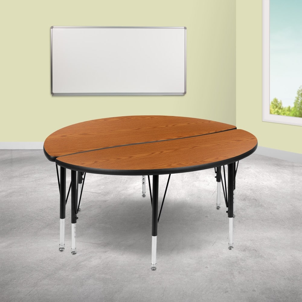 2 Piece 47.5" Circle Flexible Grey Kids Adjustable Activity Table Set