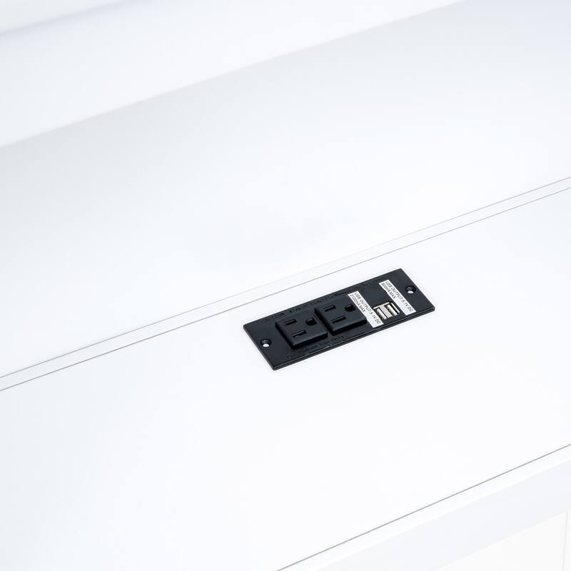 White Twin Daybed with 2 Storage Drawers, Cabinets, and USB Ports