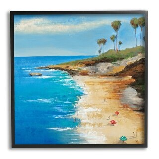 Stupell Beach Landscape Cove Framed Giclee Art Design by Liz Jardine ...