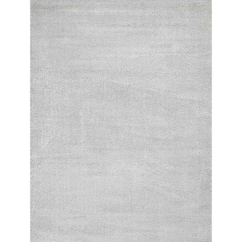 EXQUISITE RUGS Luxe Shag Power-loomed Polyester/Microfiber Taupe Area Rug.