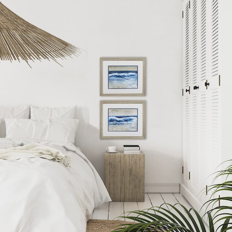 Breaking Shore Waves S/2 Framed Art Under glass