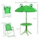 preview thumbnail 5 of 3, Folding Kids Table and Chair Set for Garden, Backyard, Green