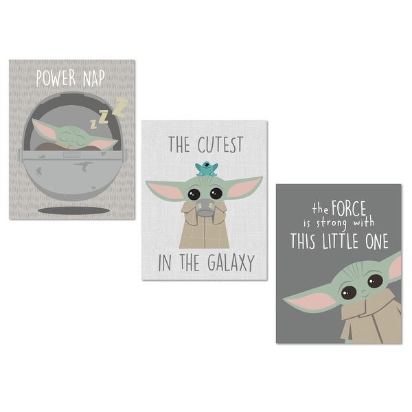 slide 2 of 4, Lambs & Ivy Star Wars The Child/Baby Yoda Unframed Nursery Wall Art Decor 3pc