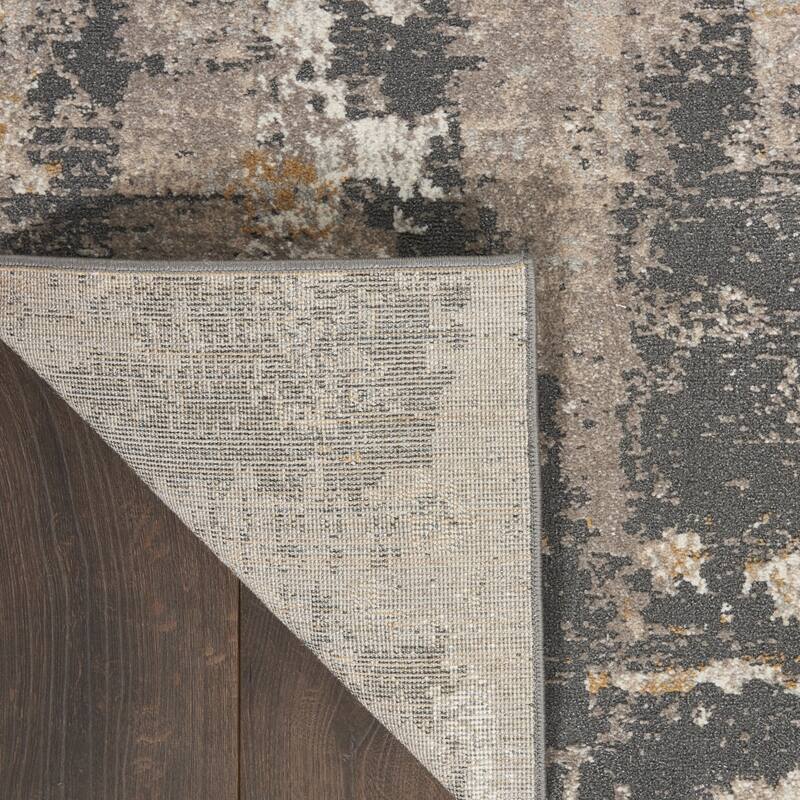 Jotis Power Loomed Abstract Modern Area Rug By HomeRoots - 90' X '26' X '0.38