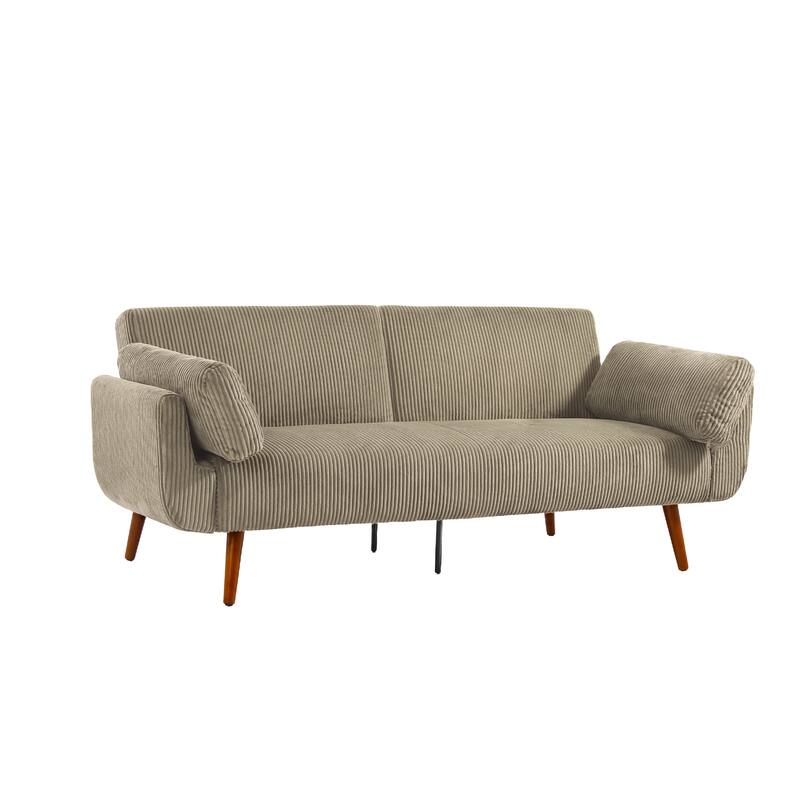 2 Set 73.5" W Upholstered Convertible Sleeper Sofa Bed with Pillows