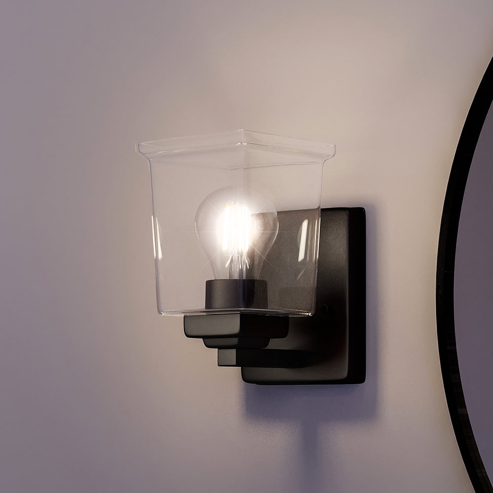 Luxury Craftsman Wall Sconce 7 H x 4.5 W with Modern Farmhouse Style Midnight Black BWP4294 by Urban Ambiance 7