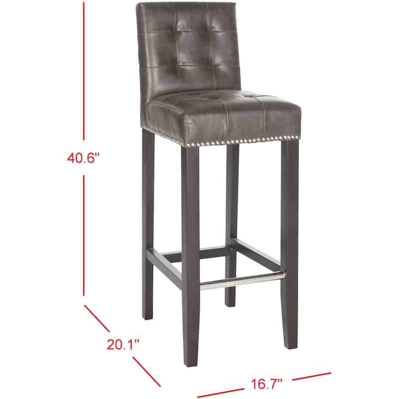 SAFAVIEH Thompson Antique Brown Bar Stool 30-inch - 16.7" x 20.1" x 40.6"