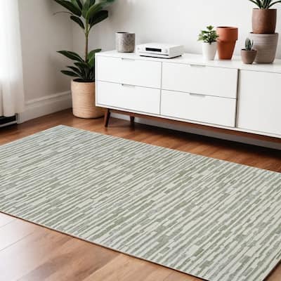Biku Distressed Abstract Stain Resistant Woven Durable Area Rug By HomeRoots