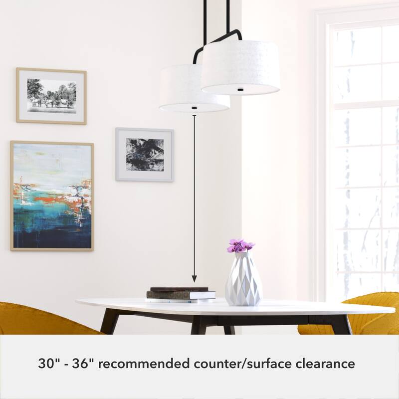 Hunter Cottage Hill Linear Chandelier - Dining Room, Kitchen Island - Modern, Transitional - Fabric Shades