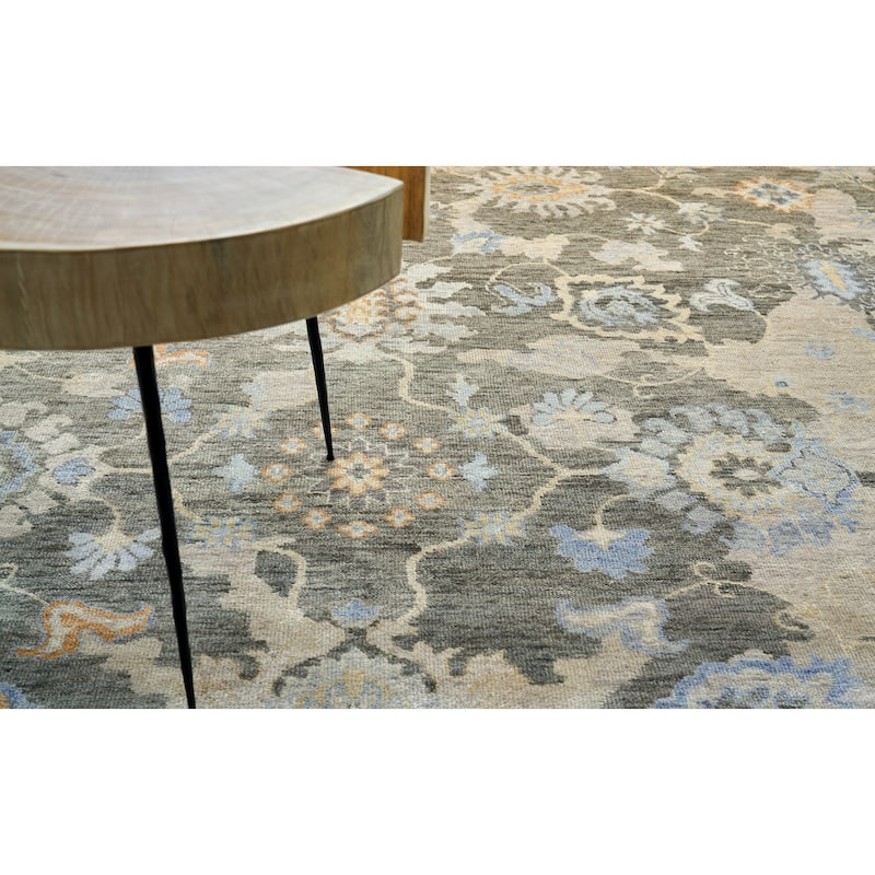 EXQUISITE RUGS Essex Hand-knotted New Zealand Wool Brown/Ivory/Rust Area Rug.