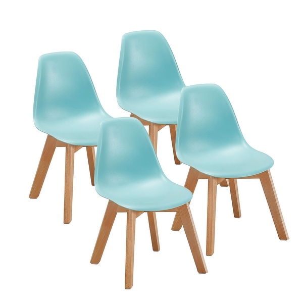 Vecelo Dining Chairs Modern Style Wood Leg Polyurethane Chair Vecelo Dining Chairs Modern Style Wood Leg Polyurethane Chair For Kids Set Of 4