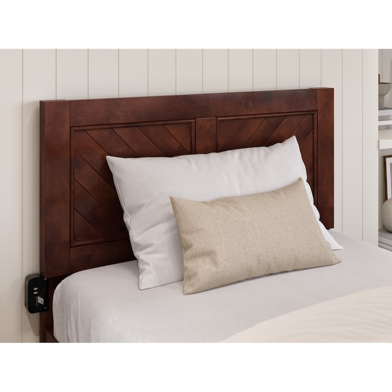 Rustic Twin XL Bed with Trundle & Footboard - Platform Bed Frame, Walnut Finish