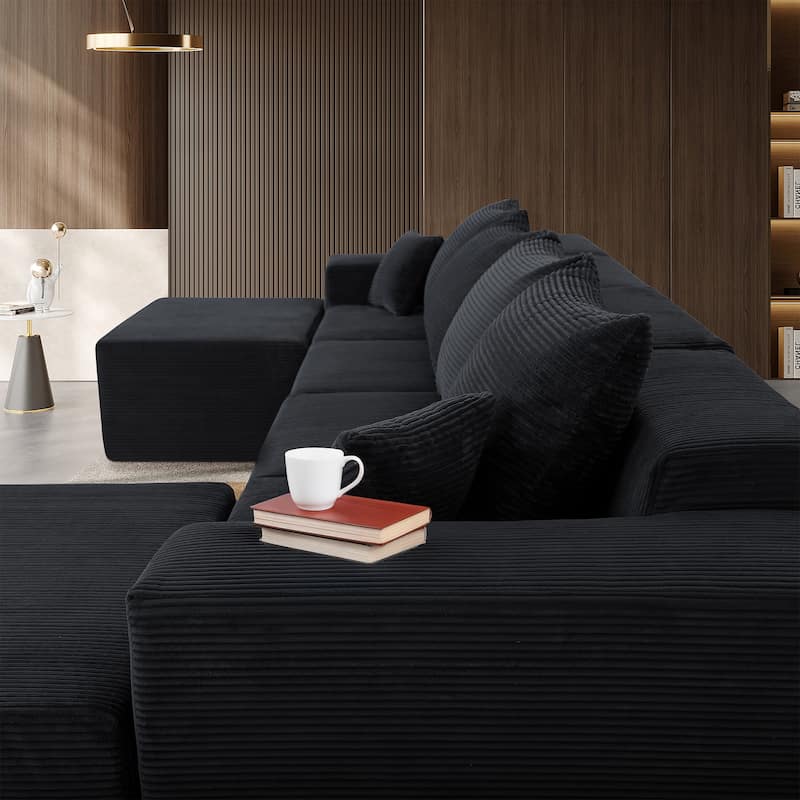 GDFStudio - 6-Piece Modular U-Shaped Sectional Sofa with Chaise Lounge