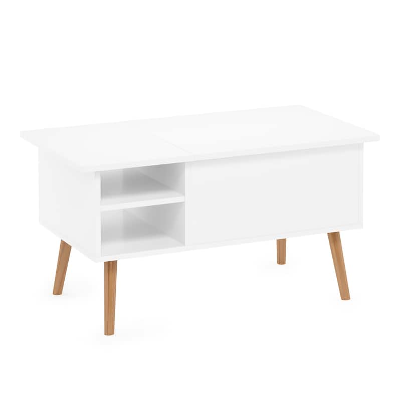 Furinno Jensen Lift Top Coffee Table With Wooden Leg