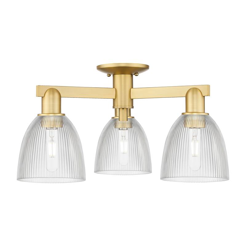Innovations Lighting Endless Possibilities Arcadia - Castile - 3 Light 24" Semi-Flush Mount - Clear/Satin Gold