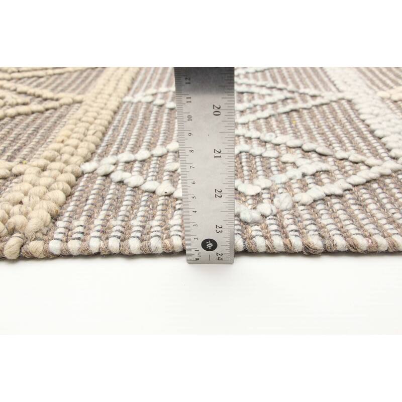 ECARPETGALLERY Braid weave Sienna Tan Wool Rug - 6'0 x 8'8