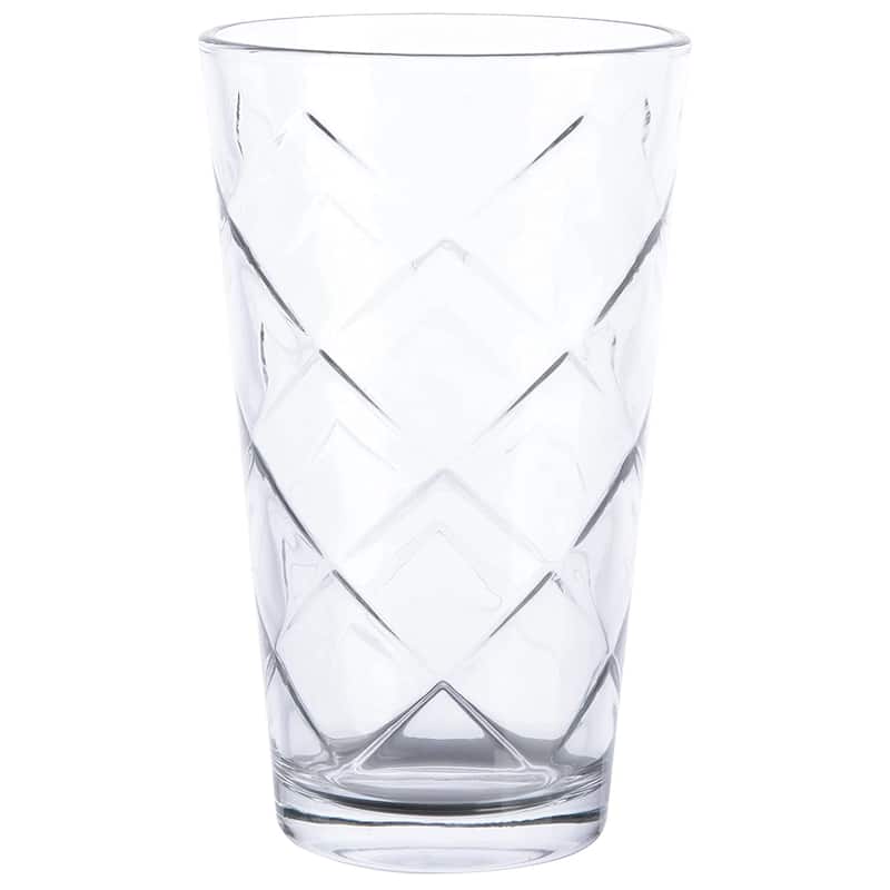 16 Piece Diamond Clear Glassware Drinkware Set