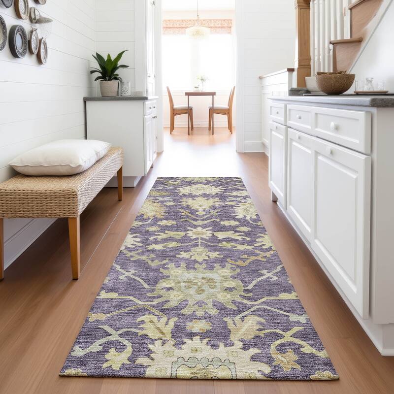 Premium Washable Super Soft Traditional Persian Mayfield Rug - Eggplant - 2'3" x 7'6"