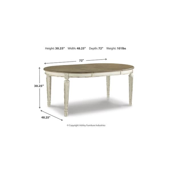 dimension image slide 1 of 2, Signature Design by Ashley Realyn White/Brown 8-Piece Dining Package