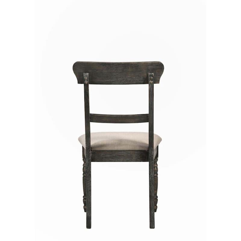 Linen Weathered Gray Finish Side Chair (Set of 2)
