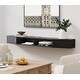 preview thumbnail 2 of 11, FITUEYES Floating Wall Mounted TV Console Storage Shelf Modern TV Stand Media Console, Walnut DS211802WW - 70'' Black&16 Lights