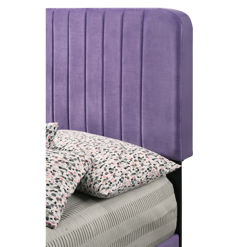 Purple Twin Bed with Contemporary Design, Compact Frame and Durable Build for Kids' Rooms, Guest Spaces or Small Bedrooms