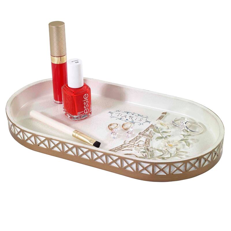 Avanti Linens Paris Botanique Tray - White