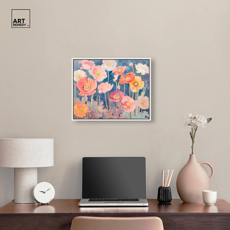 Pastel Poppies Canvas by Art Remedy