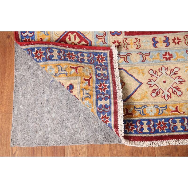 Red Kazak Living Room Area Rug Handmade Wool Carpet - 6'5" x 9'9"