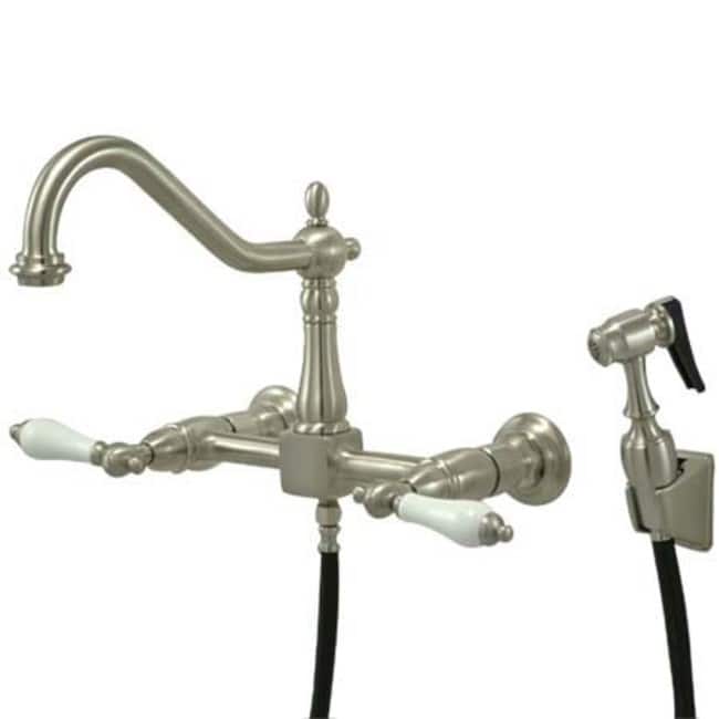 Kingston Brass Heritage 1.8 GPM Wall Mounted Widespread Bridge Kitchen