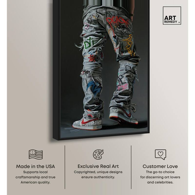 Graffiti Jeans and Sneakers Canvas by Art Remedy