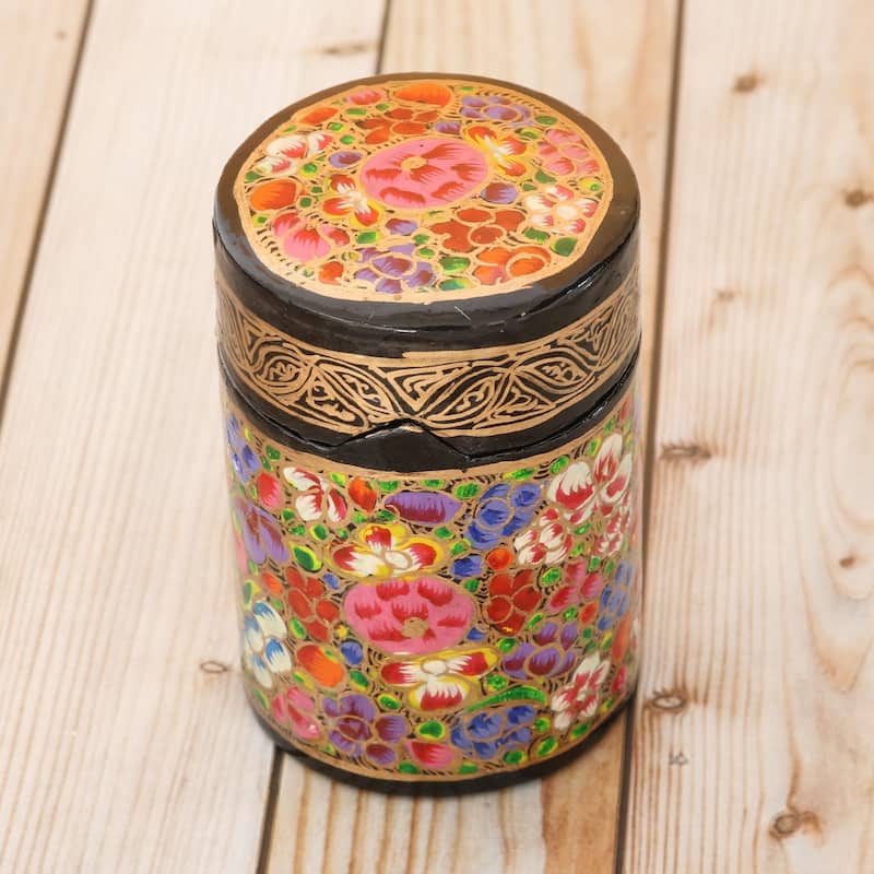 Novica Handmade Floral Explosion Papier Mache Toothpick Holder