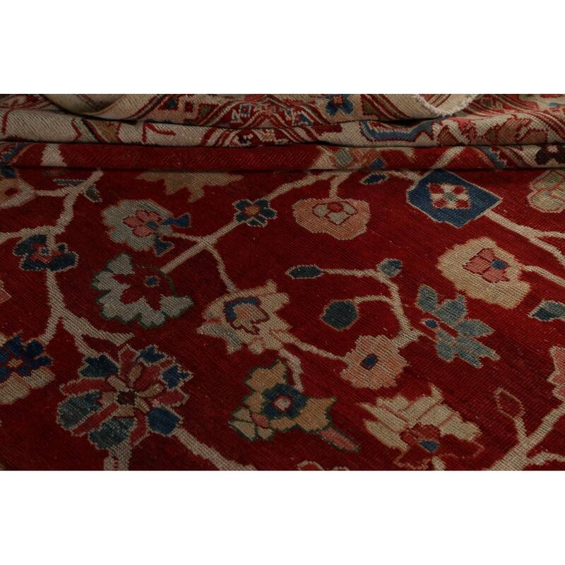 Pre-1900 Vegetable Dye Sultanabad Ziegler Persian Area Rug Handmade - 13'6" x 23'6"