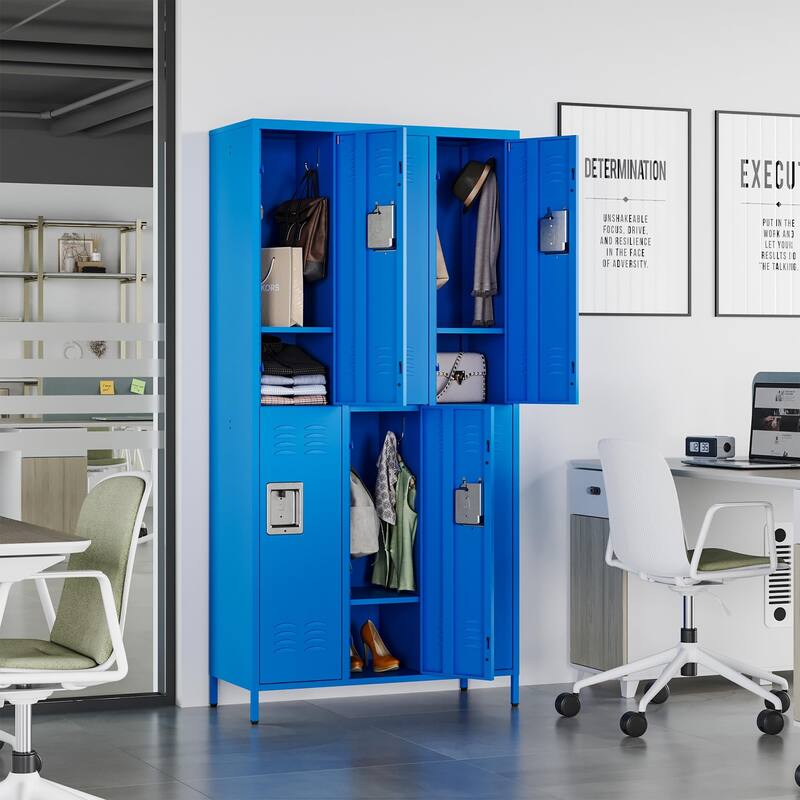 2 Tier Metal Lockers with 6 Doors for Employee School Gym