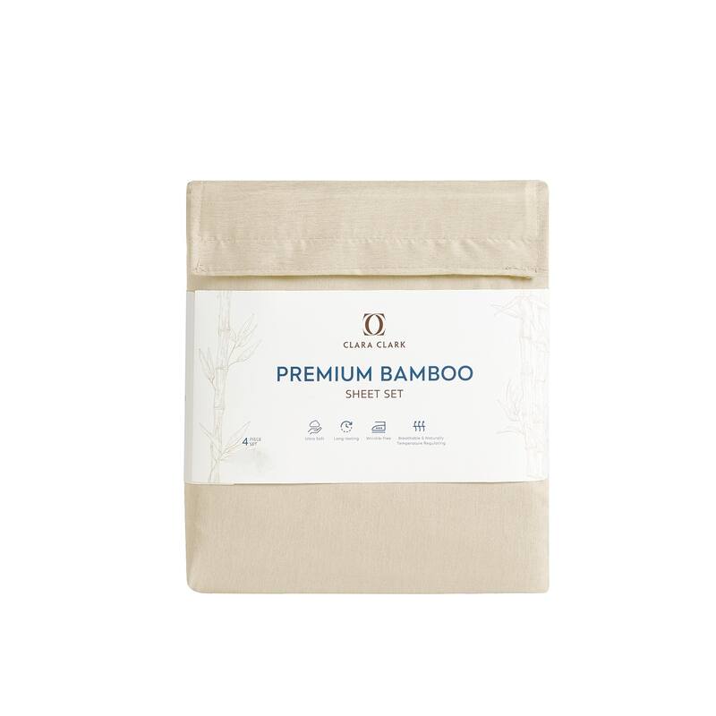 Clara Clark Premium Bamboo Blend Fitted Sheet Set