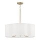 preview thumbnail 1 of 4, 24" W x 9" H 6-Light Pendant in Matte Brass with White Fabric Shade - 24"W x 9"H