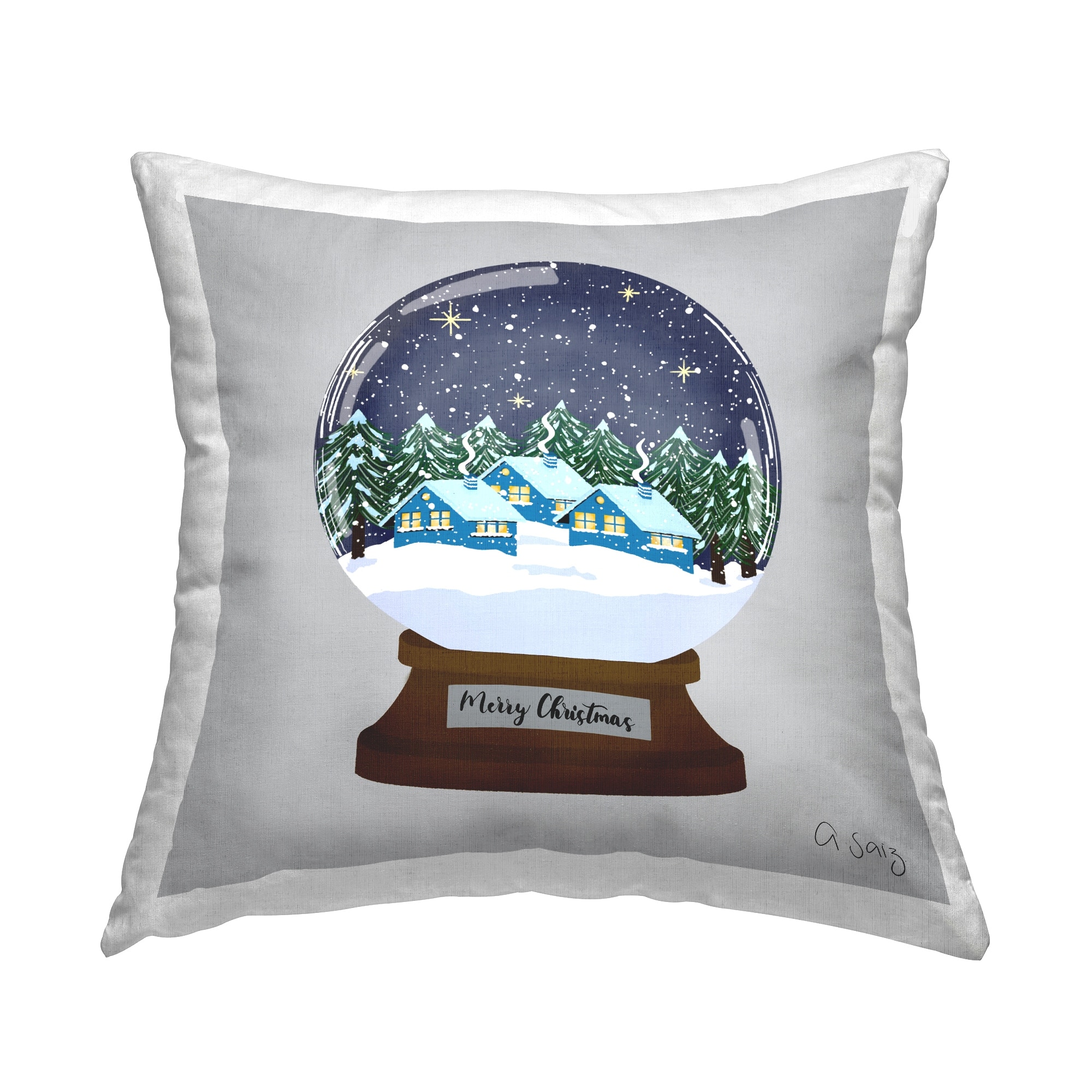 Stupell Merry Christmas Night Sky Printed Throw Pillow Design By Ale 