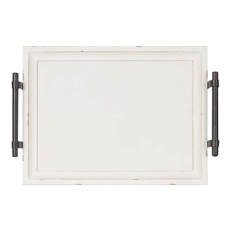 Kate and Laurel Bruillet Wooden Footed Tray - 12x16
