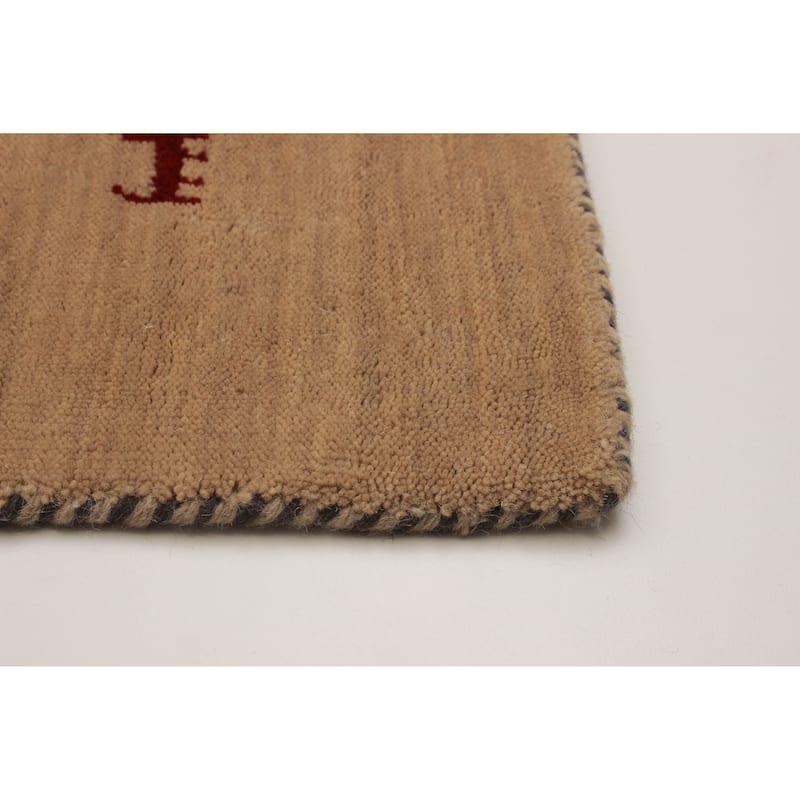 Kashkuli Gabbeh Beige Rug 4'11" x 4'10" - 4'11 x 4'10