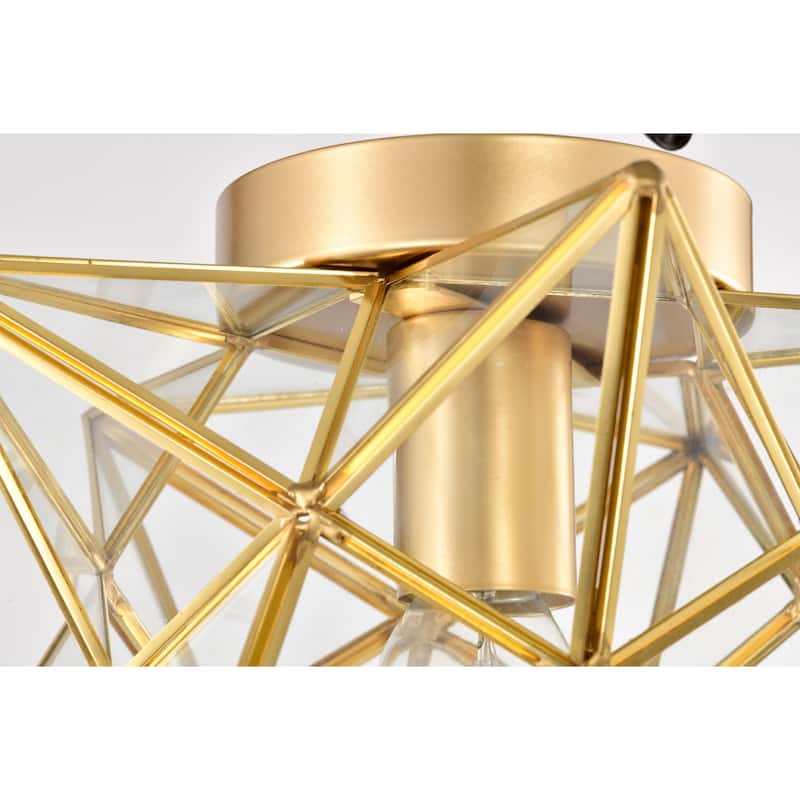 Estrelya Starburst Flushmount Ceiling Lamp with Glass Faces
