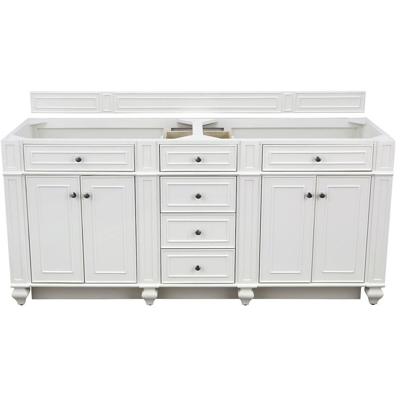 James Martin Vanities 157-V72-M Bristol 72" Free Standing Double Basin - Bright White