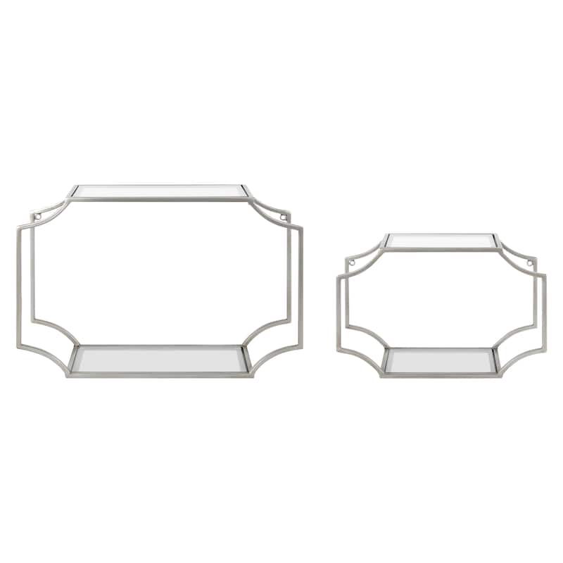 Kate and Laurel Ciel Scalloped Metal Wall Shelf (Set of 2)